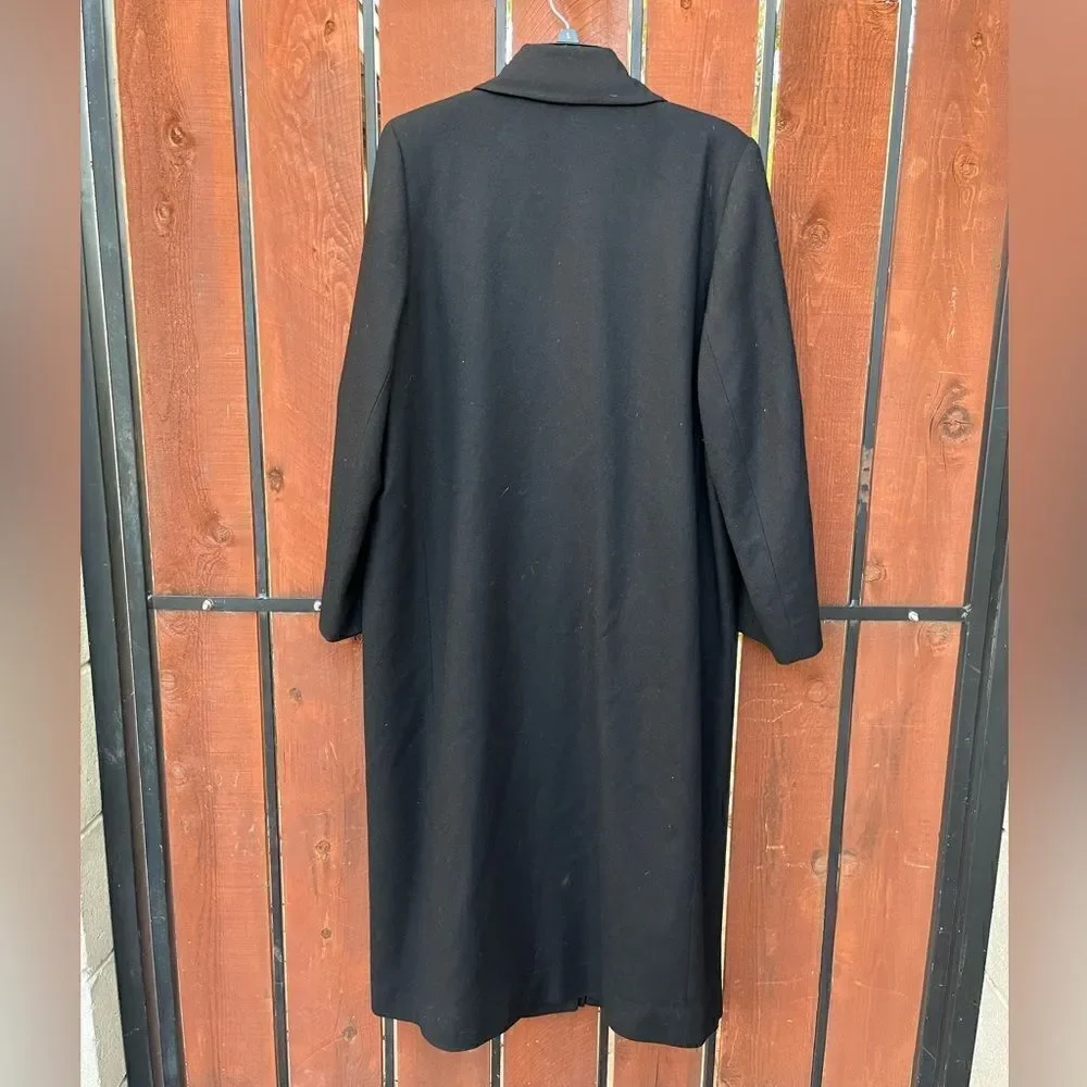 Pendleton Vintage black 100% wool double breasted Trench coat size 10P